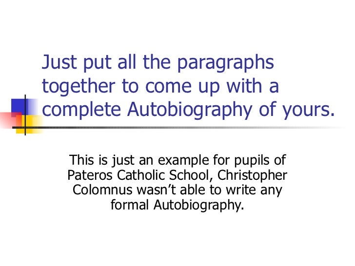 how to conclude an autobiography example