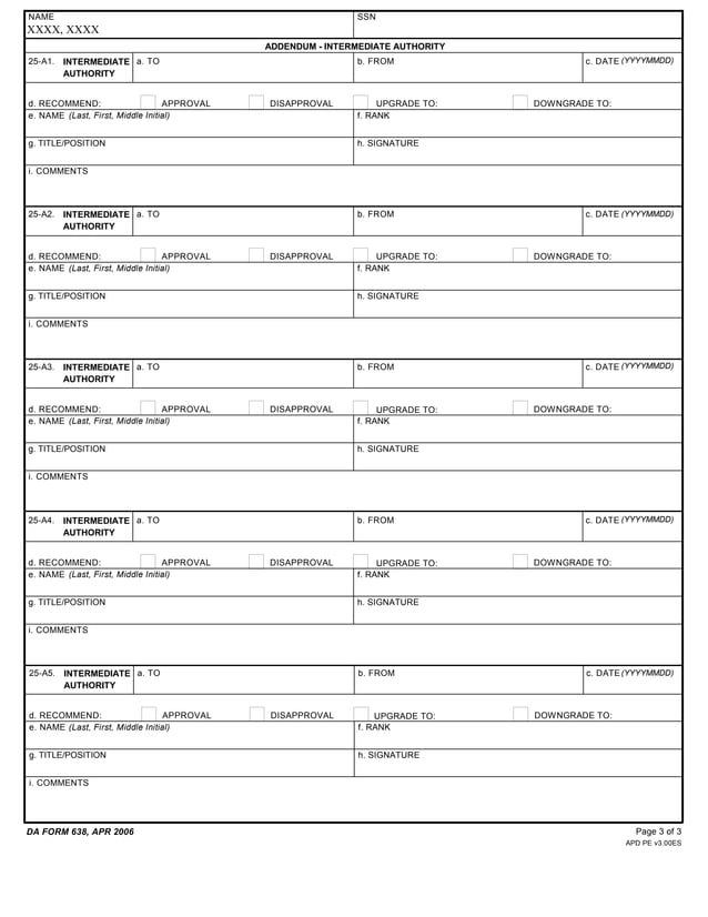 Sample Award DA Form 638 PDF