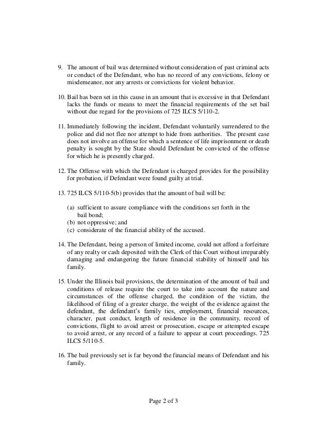 sample bail bond related criminal law motions 23 638