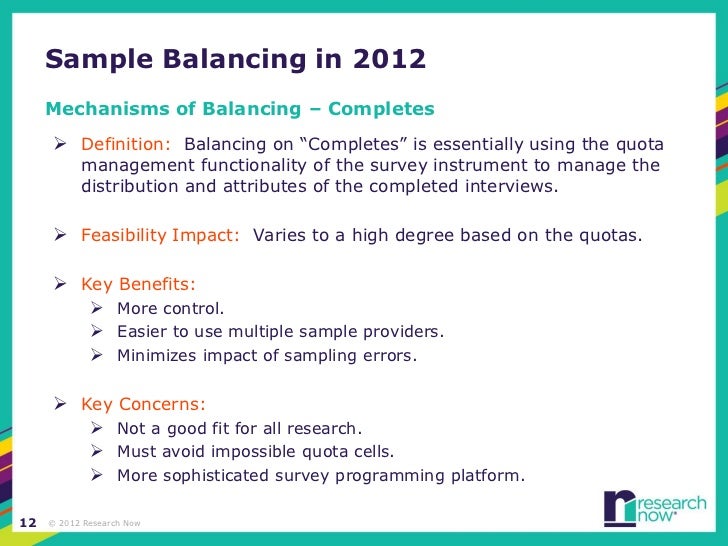 April Webinar Sample Balancing in 2012