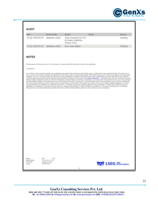 Capital Verfication Report Comprehensive Background Verification Report - Sample | PDF