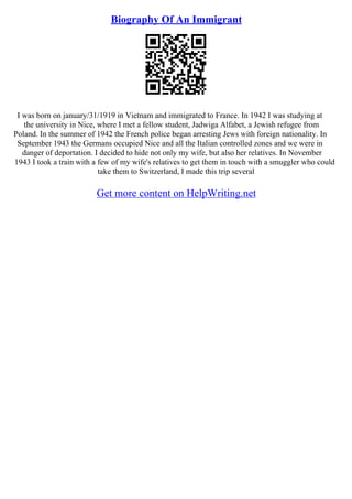 Sample Biography Paper Sample Biography Essay | PDF