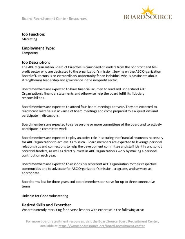 sample letter requesting to be a board member