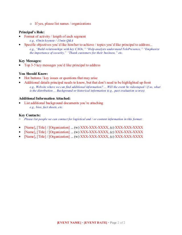 executive briefing example
