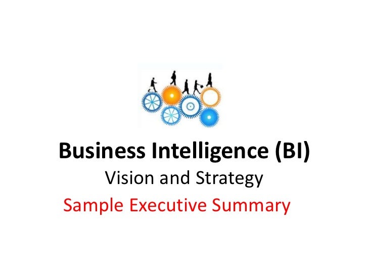 sample business intelligence strategy executive summary