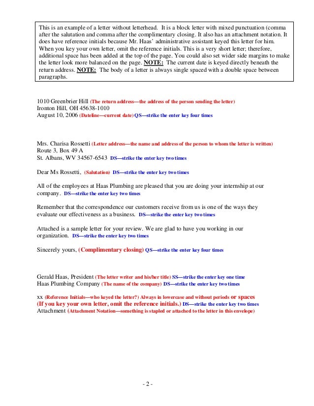 sample business letterhead