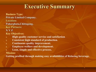 Sample Business Plan Food Beverage
