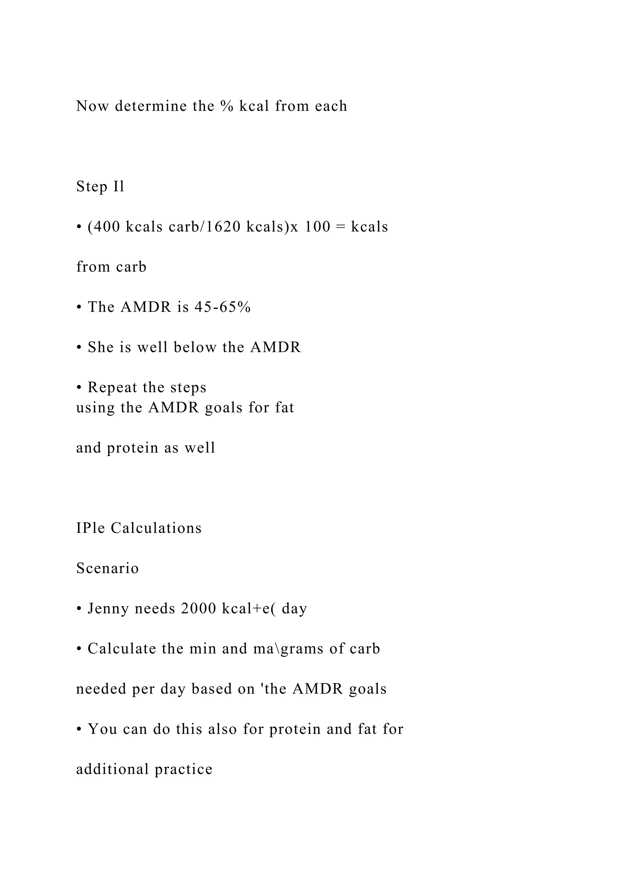Amdr Program Sample Calculations applyingAMDR goals from Chapter 1.docx
