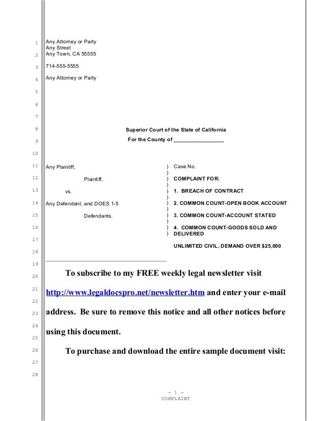 Sample Breach Of Contract Letter Sample Breach Of Contract Letter