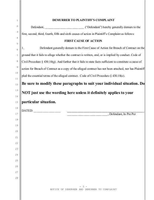 sample breach of contract Sample california complaint for breach of contract and common counts.
