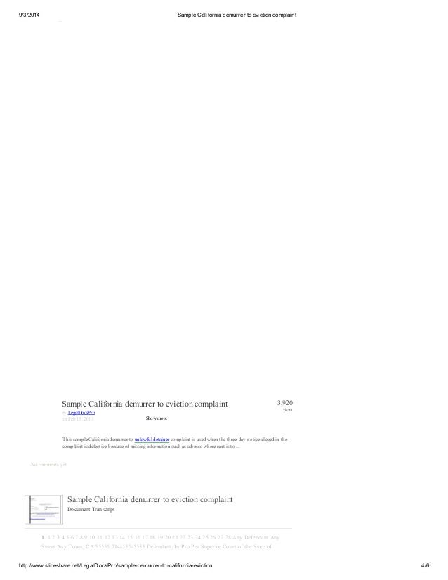 Time To File Demurrer To Amended Complaint California
