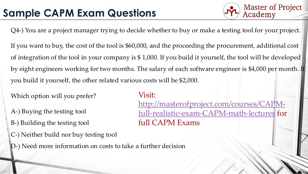 Sample CAPM Exam Questions