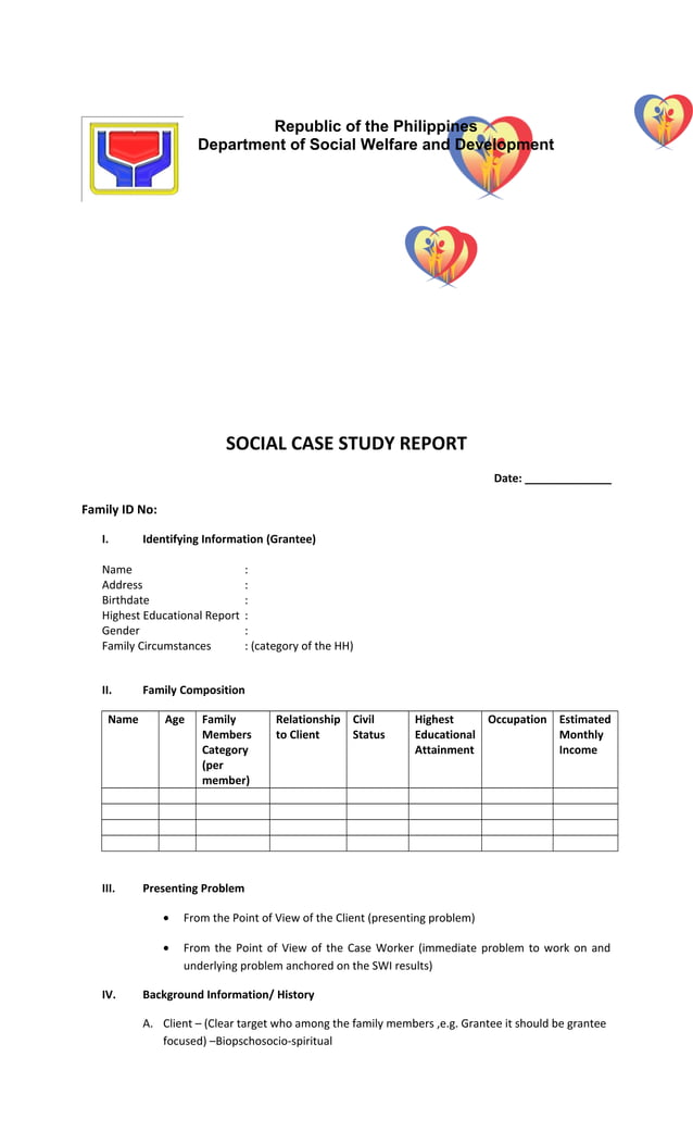 Sample case study report format PDF