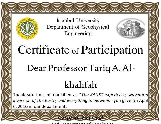 sample certificate of participation in seminar