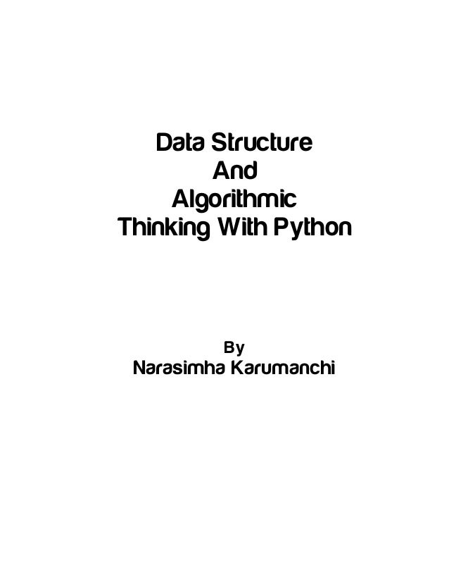 data structure and algorithmic thinking with python pdf