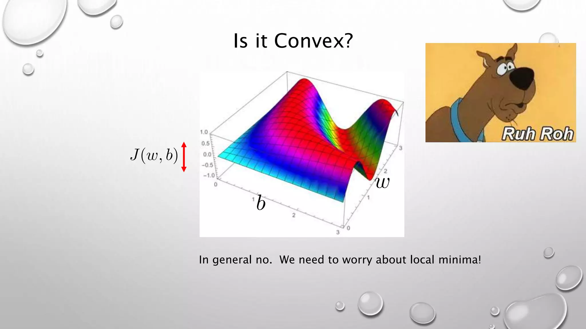 Is it Convex?
In general no. We need to worry about local minima!
 