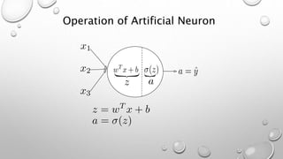 Operation of Artificial Neuron
 