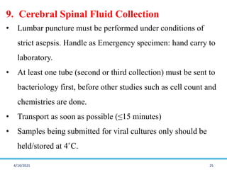 Collection, Preservation and Dispatch of Clinical Samples | PPTX
