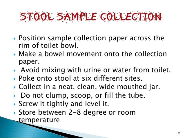 stool sample collection procedure Specimen collection containers/swabs a program for nurses ppt.