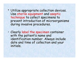 Specimen Initals Comprehensive Guidelines for Proper Sample Collection and Transport in ...
