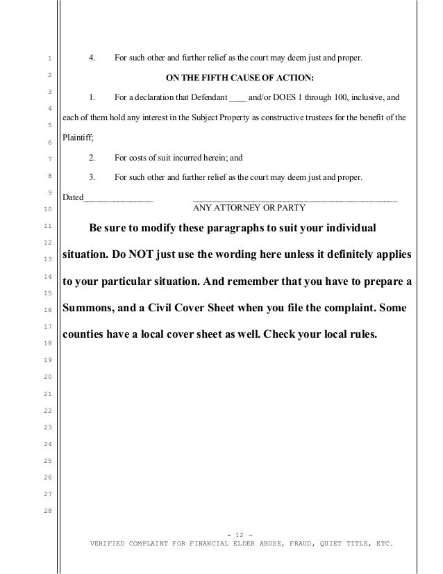 civil cover sheet california
