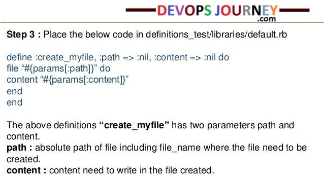 Sample Cookbook To Demonstrate Chef Definitions