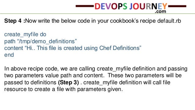 Sample Cookbook To Demonstrate Chef Definitions