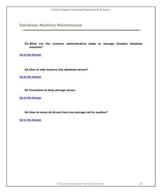 Oracle Exadata Interview Questions and Answers | PDF