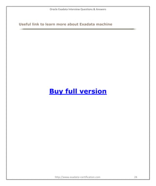 Oracle Exadata Interview Questions and Answers | PDF