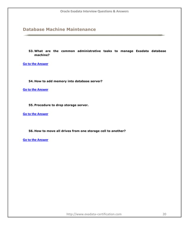 Oracle Exadata Interview Questions and Answers
