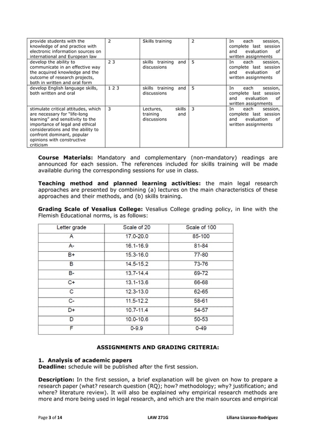 Sample course handout for research methodology | PDF