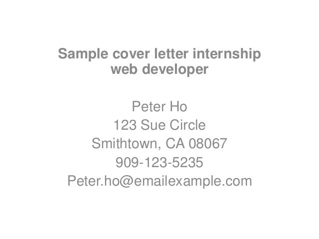 cover letter web developer