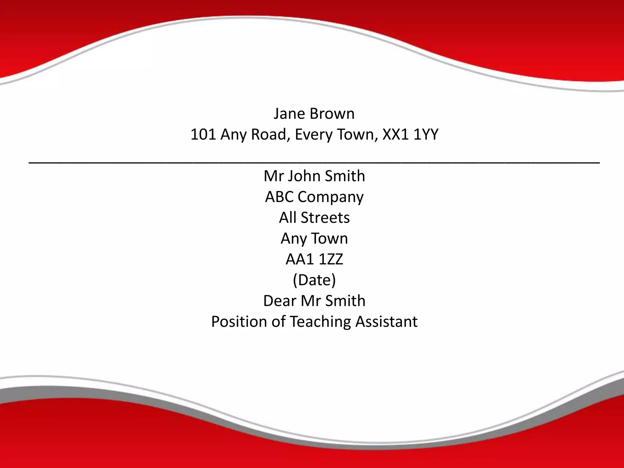 Sample Cover Letters For Teachers Assistant PPT Sample cover letters for teachers assistant ppt