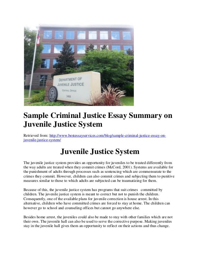Juvenile justice essay