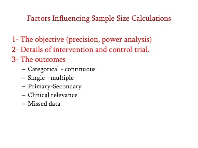 Sample Determinants And Size