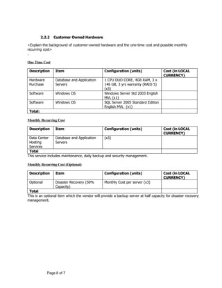 Sample Document On Hardware Software Proposal | DOC