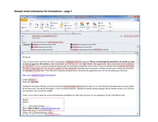 Sample email submission for translations – page 1
 