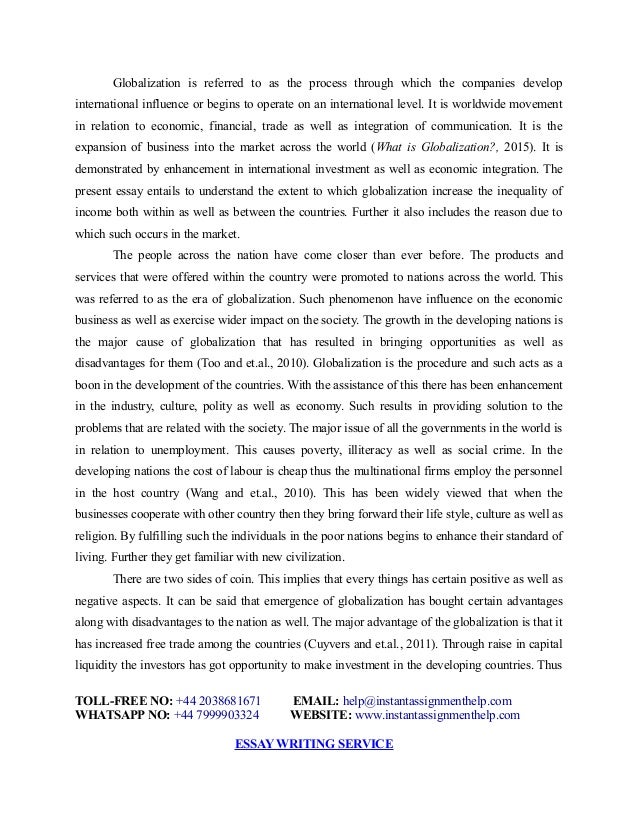 Positive and negative effects of globalization essay picture