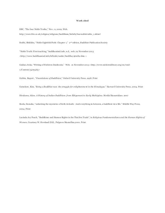 Essay on buddhism