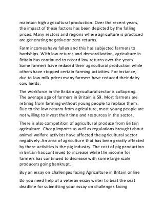 persuasive essay topics about agriculture