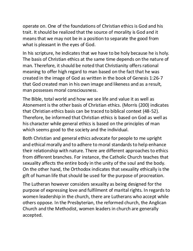 simple essay on christian ethics