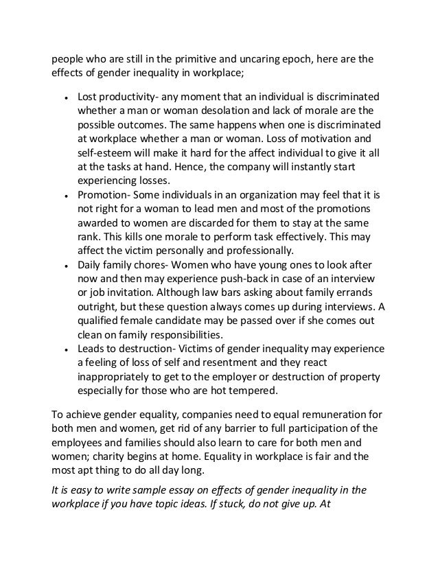 gender and work essay