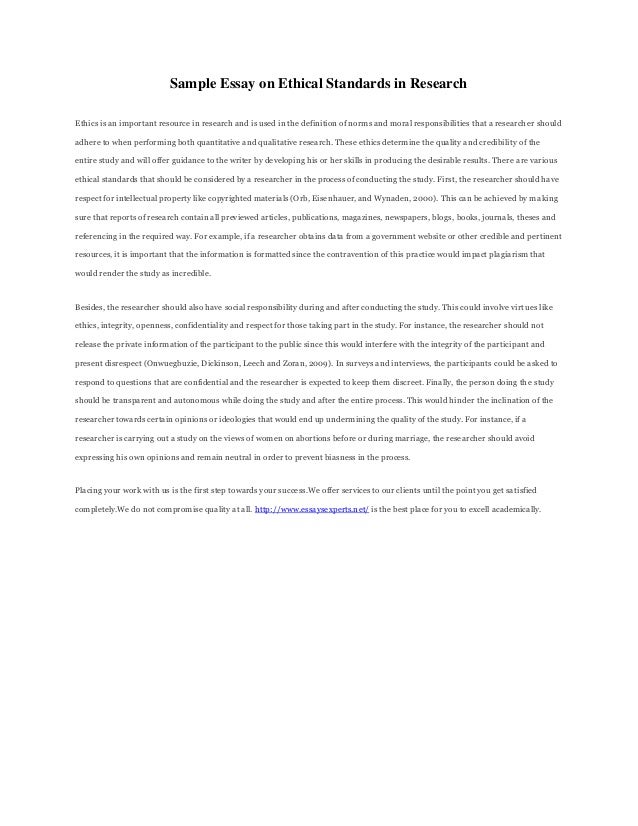essay on ethics