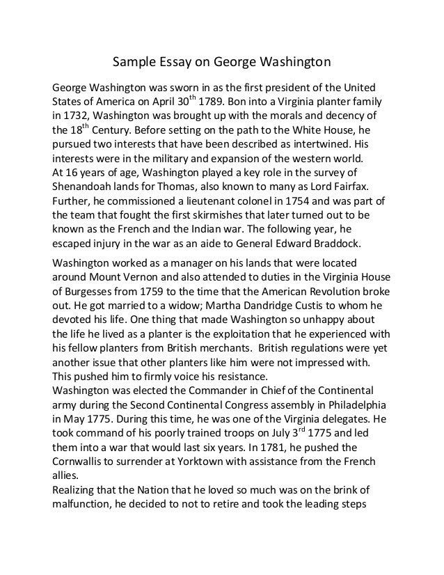 George washington essay conclusion