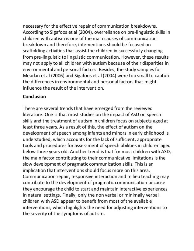 Autism Spectrum Disorder - Words | Research Paper Example essay on autism