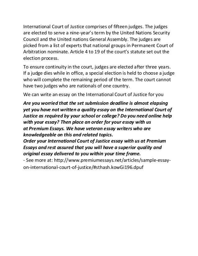 essay on international court of justice