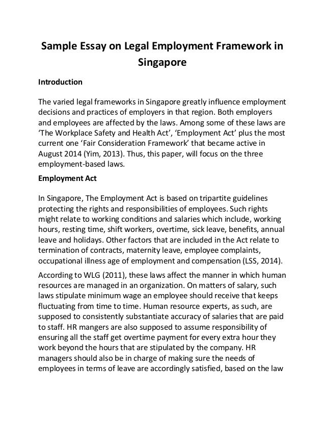 essay on employment law