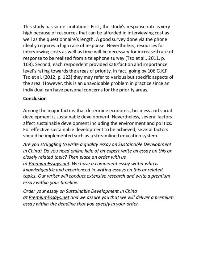 Essay sustainable development