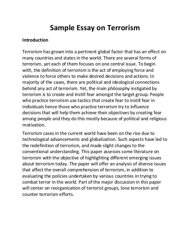 causes and effects of terrorism essay