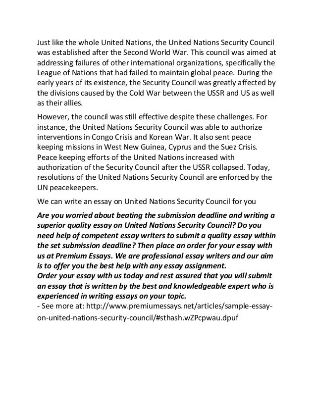 World peace and security essay